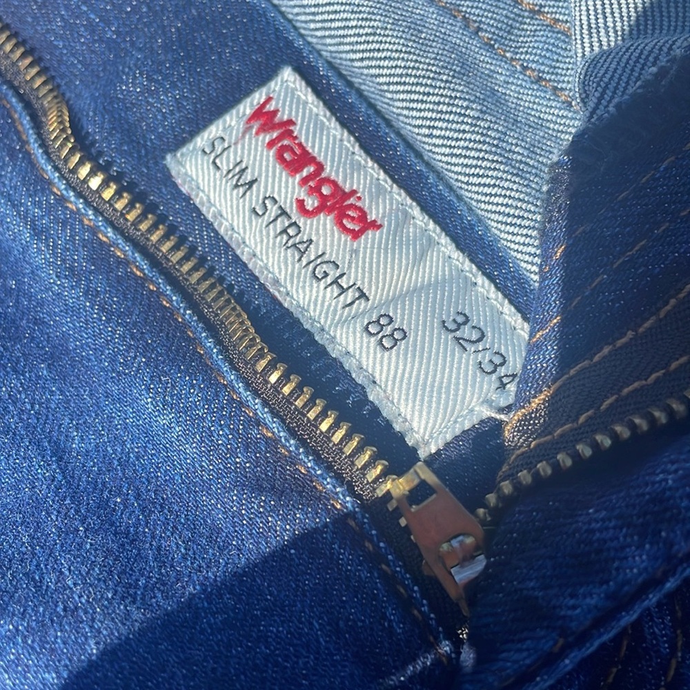 Wrangler slim straight / 88- men’s Blue Jeans 32x34 - Picture 10 of 11